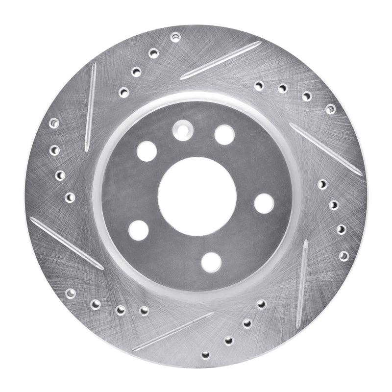 R1 79-85 Volkswagen Type 2 Front Left Drilled & Slotted Silver Brake Rotor