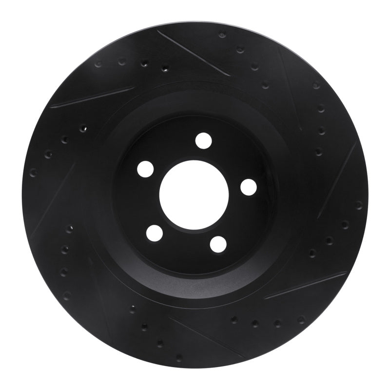 R1 11-12 Jeep Liberty Front Left Drilled & Slotted Black Brake Rotor