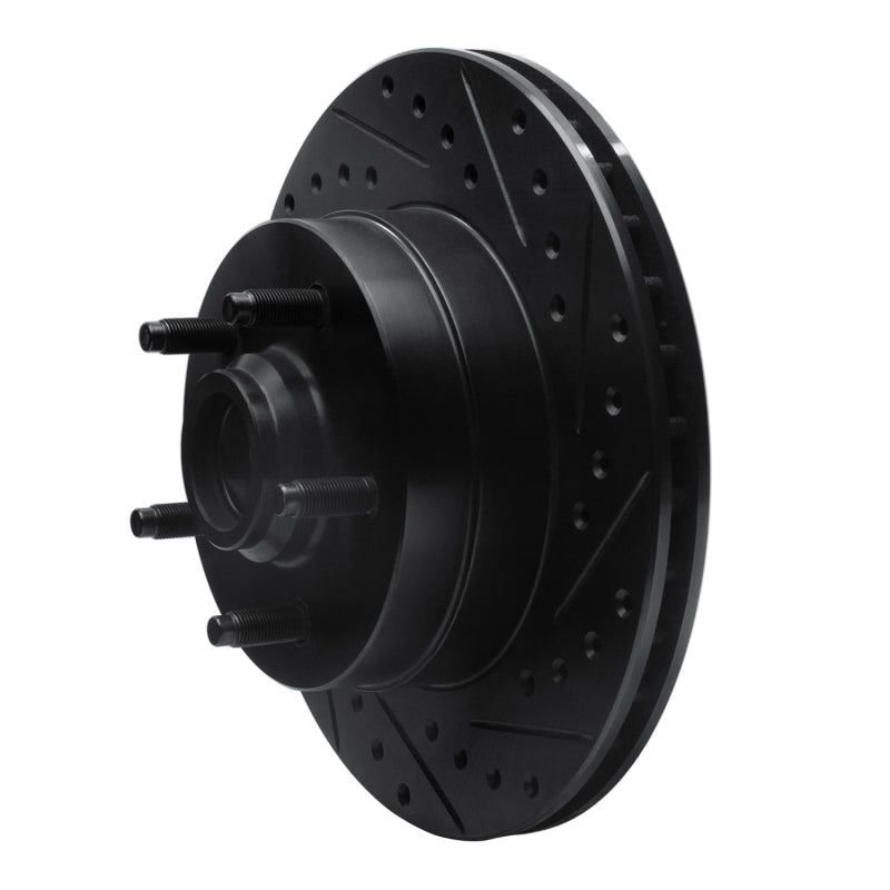 R1 86-92 Jeep Cherokee Front Right Drilled & Slotted Black Brake Rotor