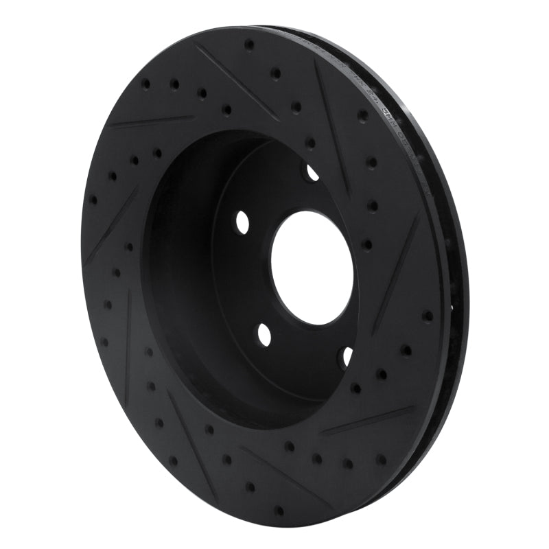 R1 99-04 Jeep Grand Cherokee Front Left Drilled & Slotted Black Brake Rotor