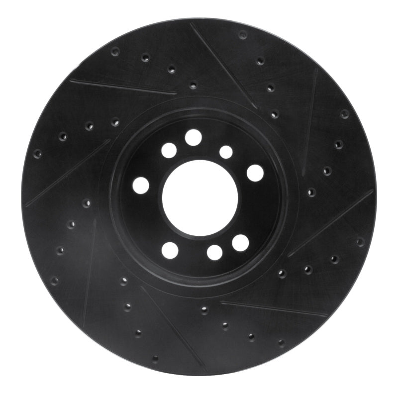 R1 00-06 BMW X5 Front Left Drilled & Slotted Black Brake Rotor