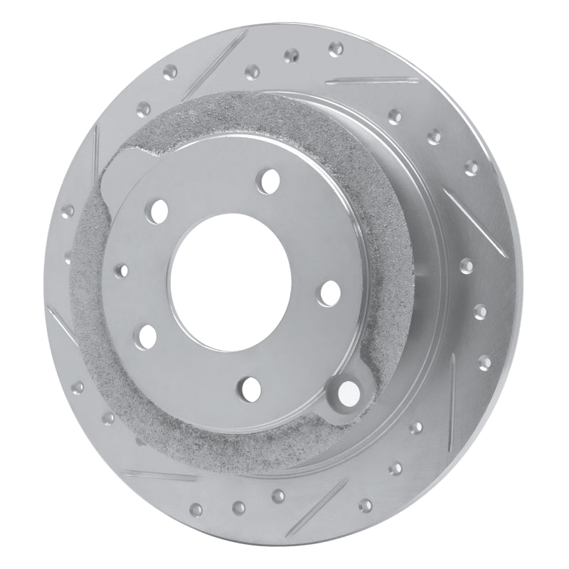 R1 95-02 Mazda Millenia Rear Left Drilled & Slotted Silver Brake Rotor