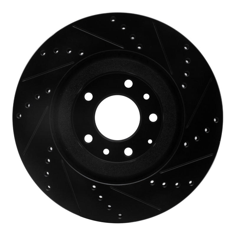 R1 04-11 Mazda RX-8 Front Left Drilled & Slotted Black Brake Rotor