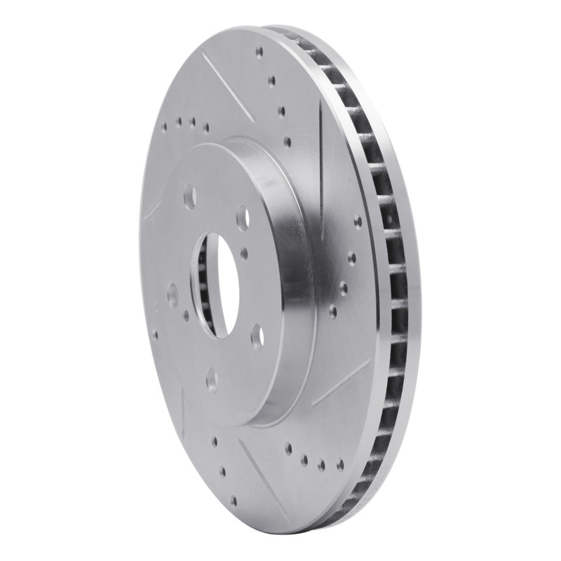 R1 02-15 Lexus IS250 Front Right Drilled & Slotted Silver Brake Rotor