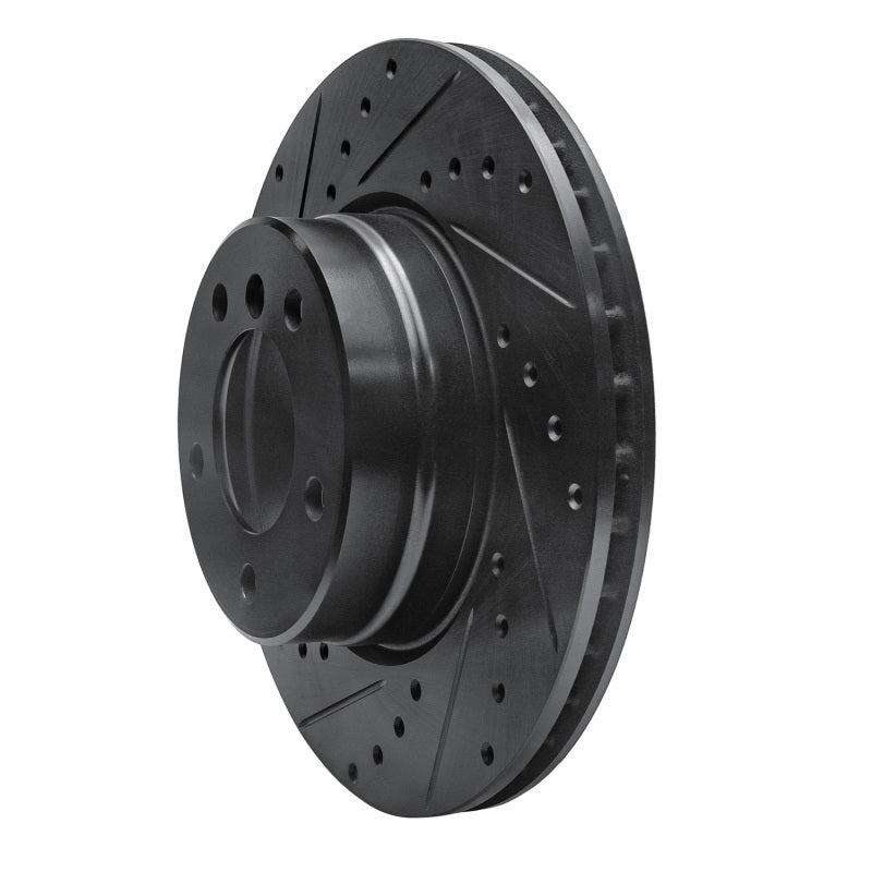 R1 04-10 BMW 525i (Mexico) Front Left Drilled & Slotted Black Brake Rotor