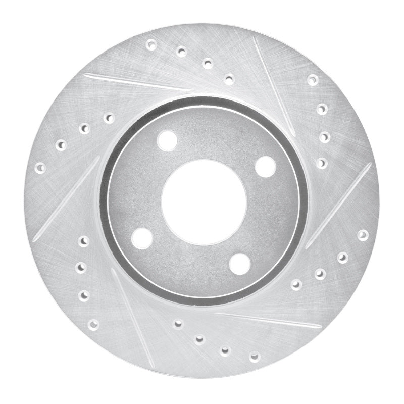 R1 98-04 Ford CONTOUR Front Right Drilled & Slotted Silver Brake Rotor