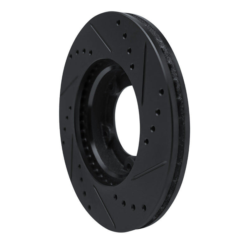 R1 84-95 Toyota Pickup Front Left Drilled & Slotted Black Brake Rotor