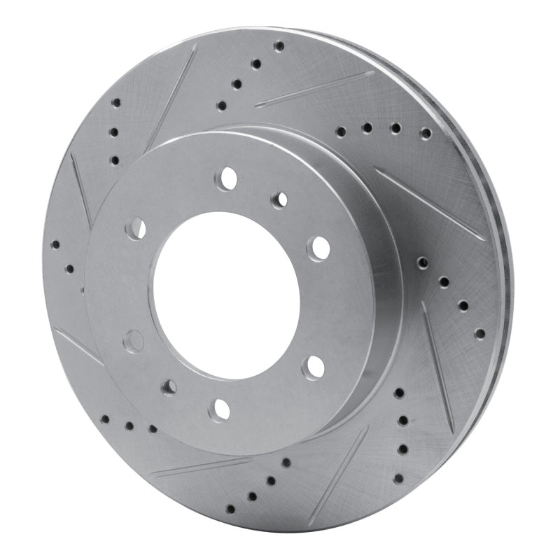 R1 06-10 Hummer H3 Front Left Drilled & Slotted Silver Brake Rotor