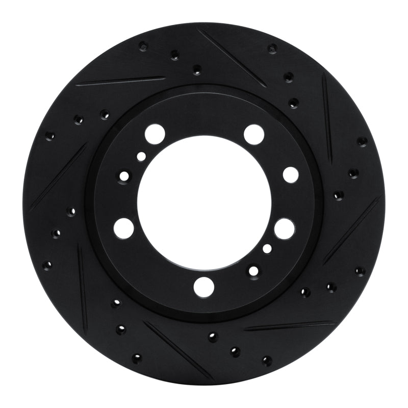 R1 91-97 Porsche 911 Left Rear Drilled & Slotted Black Brake Rotor