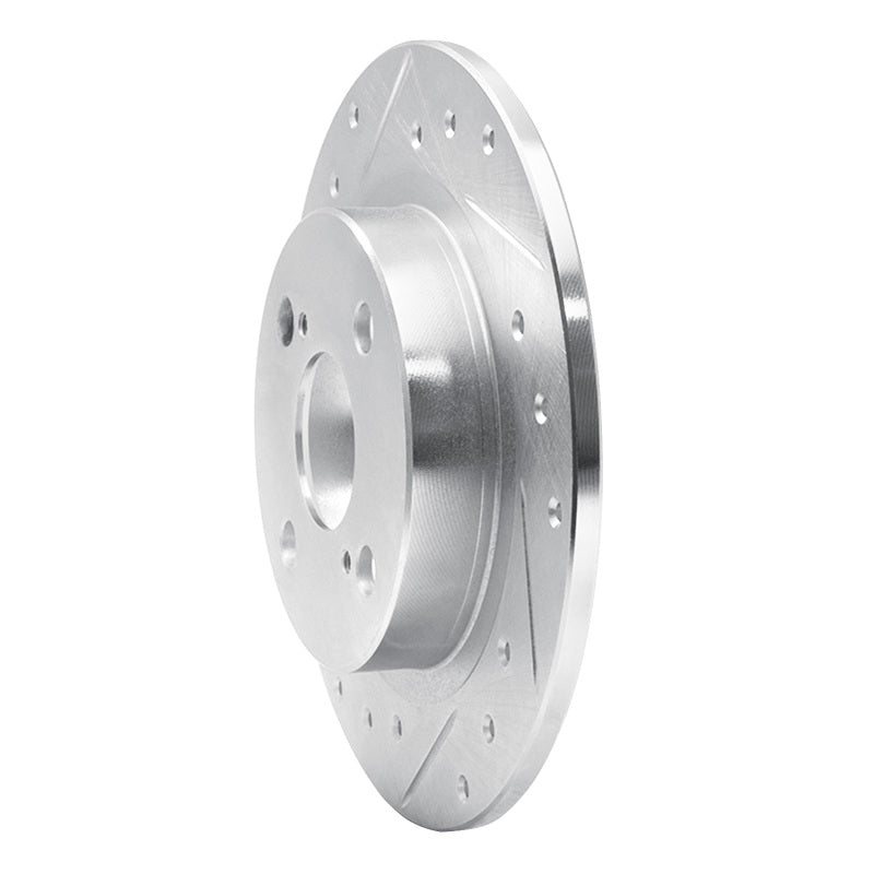 R1 87-92 Chevrolet Nova Rear Left Drilled & Slotted Silver Brake Rotor