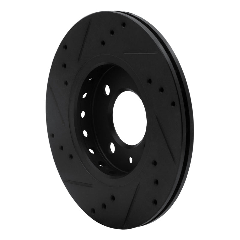 R1 09-17 Volkswagen SAVEIRO (Mexico) Front Right Drilled & Slotted Black Brake Rotor