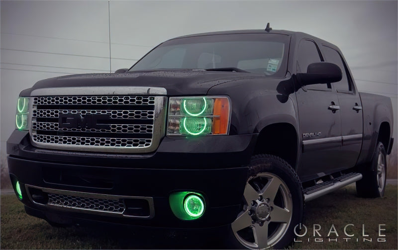 Oracle 08-13 GMC Sierra LED Round Ring Headlight Halo Kit - Blue