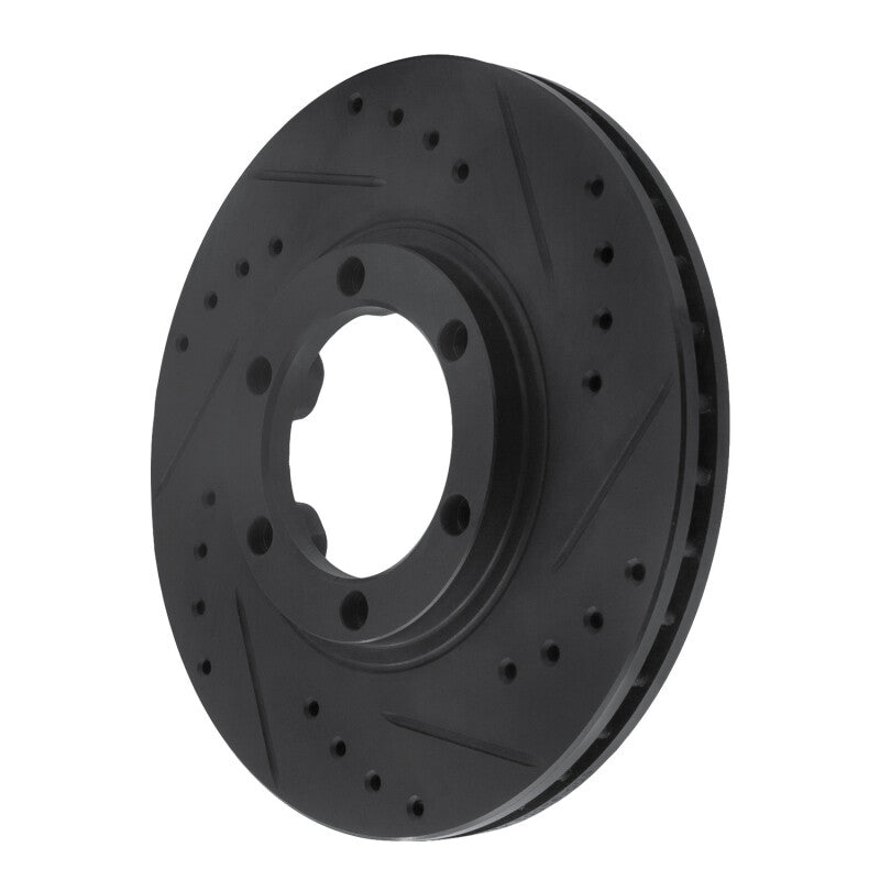 R1 86-06 Chevrolet Luv Pickup (Mexico) Front Right Drilled & Slotted Black Brake Rotor