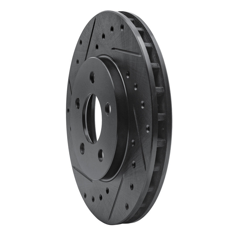 R1 84-95 Chrysler Imperial Front Left Drilled & Slotted Black Brake Rotor