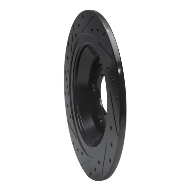 R1 15-23 Ford Mustang Rear Right Drilled & Slotted Black Brake Rotor