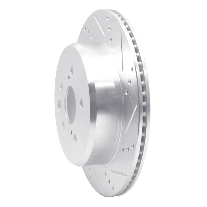 R1 06-20 Lexus IS250 Rear Right Drilled & Slotted Silver Brake Rotor