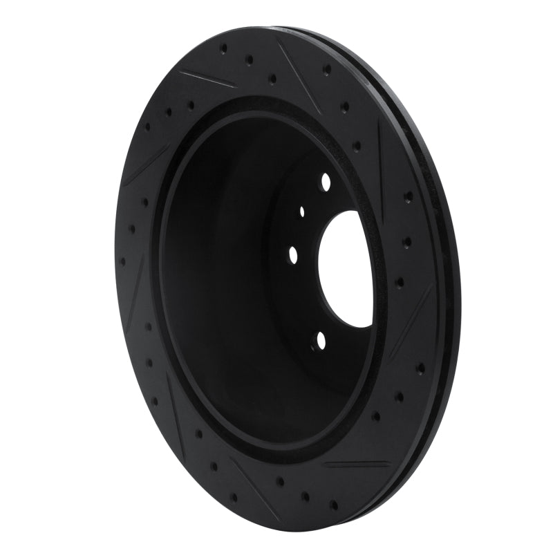 R1 02-09 Buick Rainier Rear Left Drilled & Slotted Black Brake Rotor