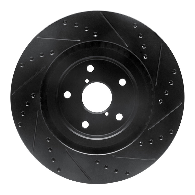 R1 -24 Subaru Forester Front Left Drilled & Slotted Black Brake Rotor