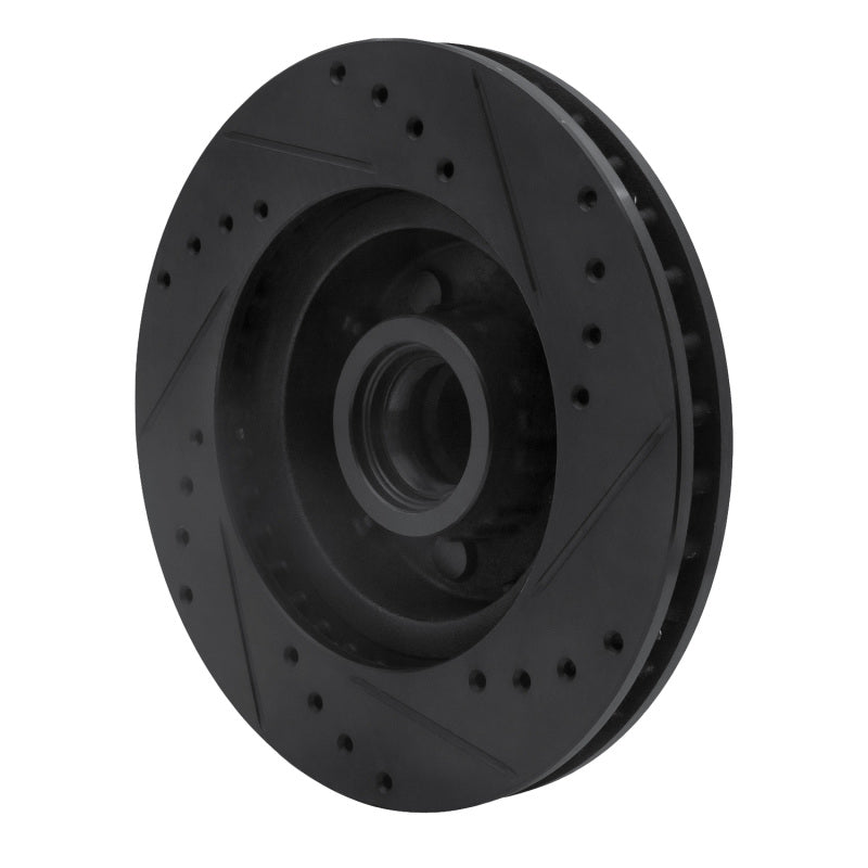 R1 71-81 Chrysler Newport Front Left Drilled & Slotted Black Brake Rotor
