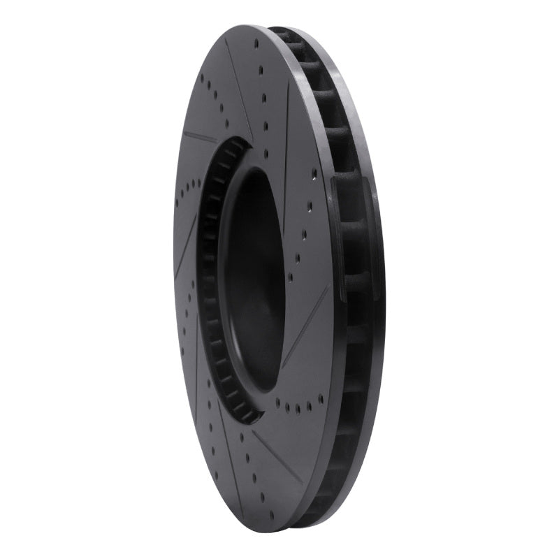 R1 10-12 Land Rover Range Rover Front Left Drilled & Slotted Black Brake Rotor