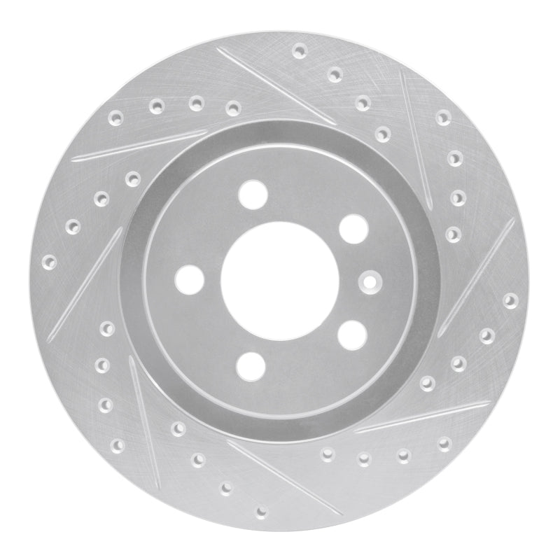 R1 92-95 Volkswagen Jetta Sedan Front Right Drilled & Slotted Silver Brake Rotor