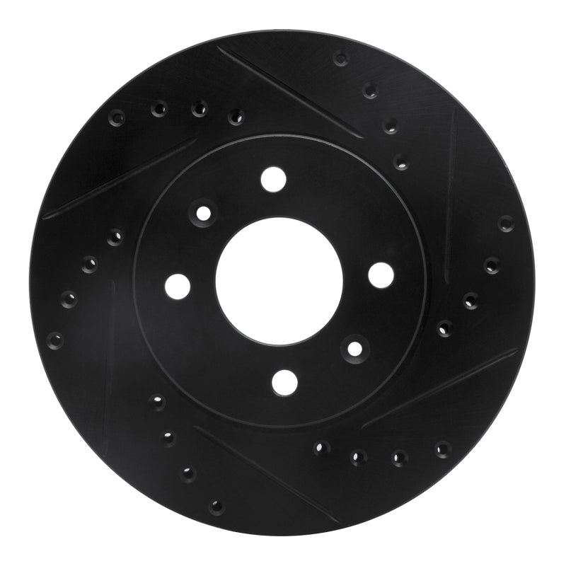 R1 12-25 Dodge Attitude (Mexico) Front Right Drilled & Slotted Black Brake Rotor