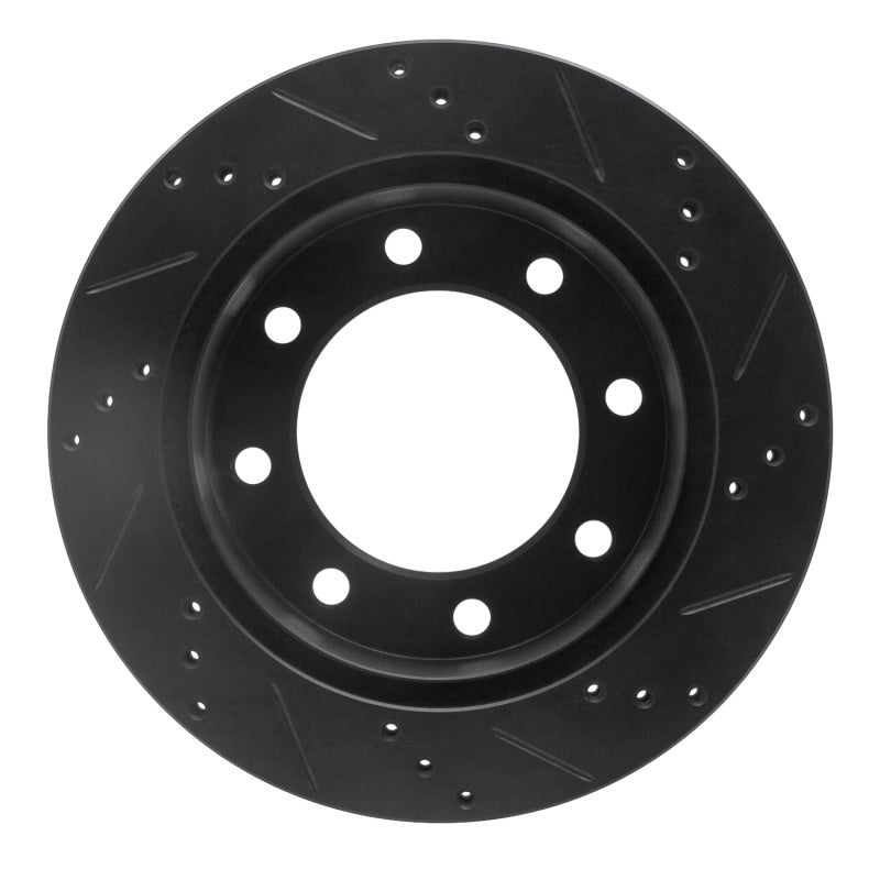 R1 99-05 Ford F-250 2WD (Super Duty) Rear Left Drilled & Slotted Black Brake Rotor