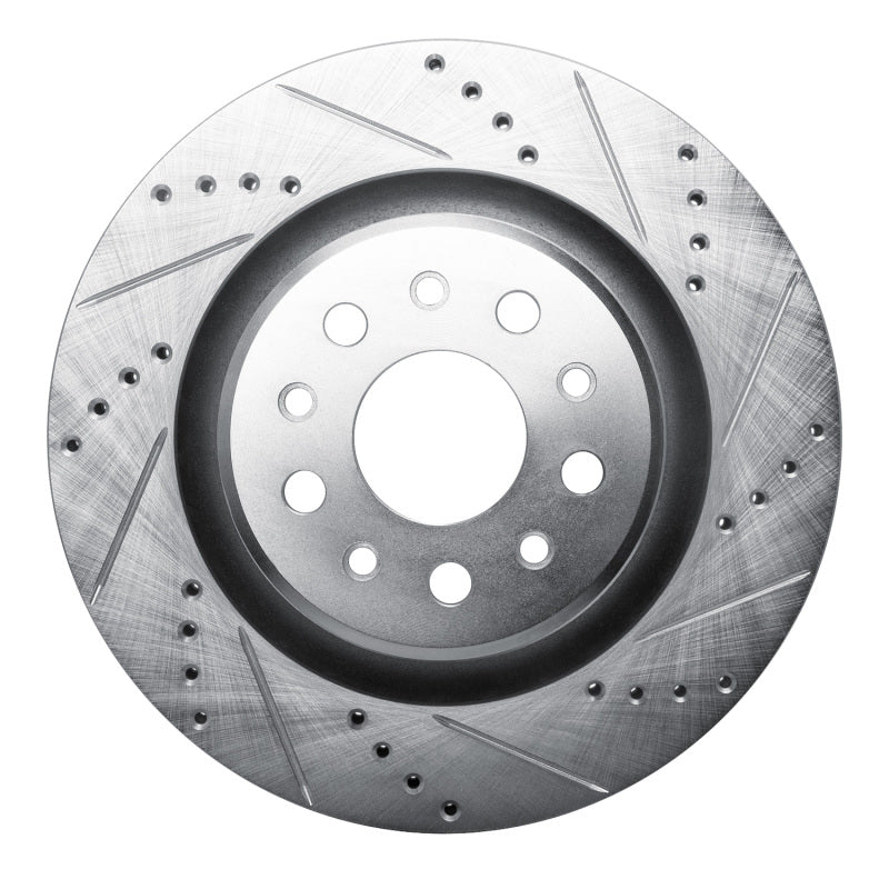 R1 17-24 Maserati LeVante Rear Right Drilled & Slotted Silver Brake Rotor