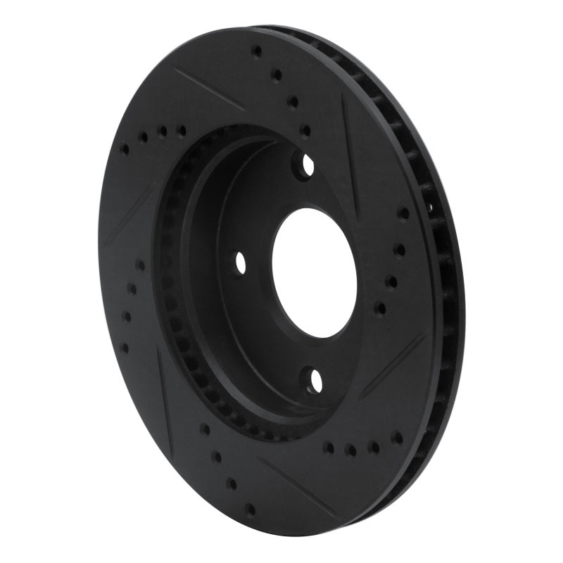 R1 07-17 Nissan TIIDA (Mexico) Front Left Drilled & Slotted Black Brake Rotor