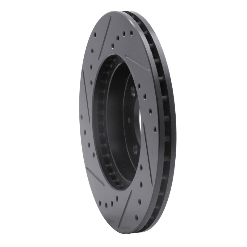 R1 91-94 Nissan Sentra Front Right Drilled & Slotted Black Brake Rotor