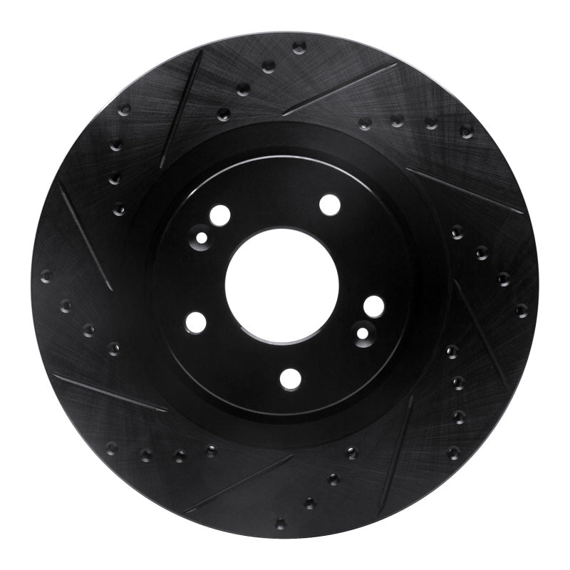 R1 15-20 Kia Sorento Front Left Drilled & Slotted Black Brake Rotor