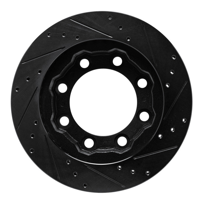 R1 77-93 Chevrolet V30 & V3500 Pickup Front Left Drilled & Slotted Black Brake Rotor