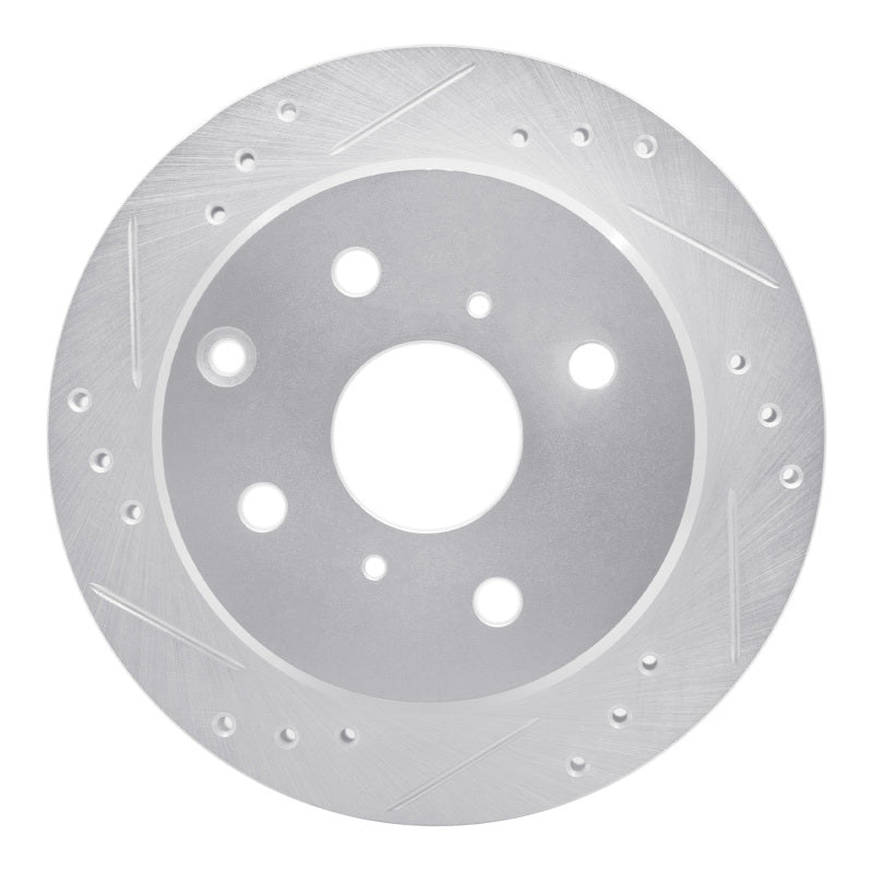 R1 82-85 Toyota Celica Rear Left Drilled & Slotted Silver Brake Rotor