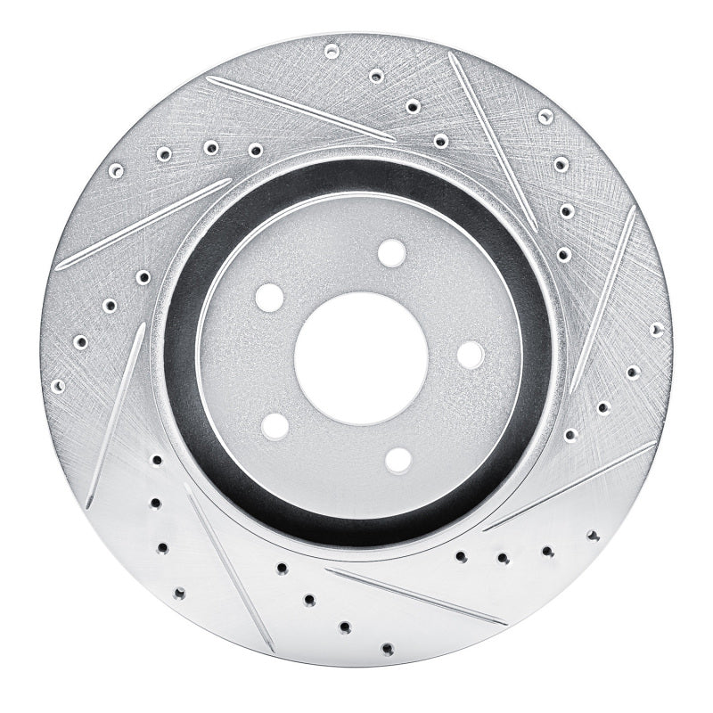 R1 2022-2025 Infiniti QX60 Front Right Drilled & Slotted Silver Brake Rotor
