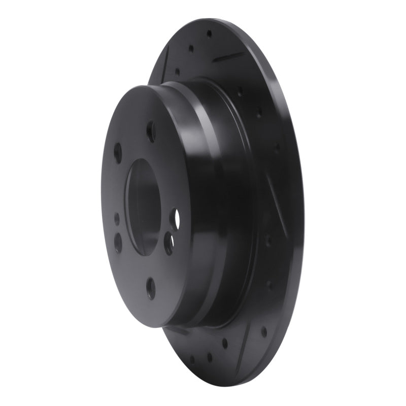 R1 83-95 Mercedes-Benz 300CE Rear Left Drilled & Slotted Black Brake Rotor