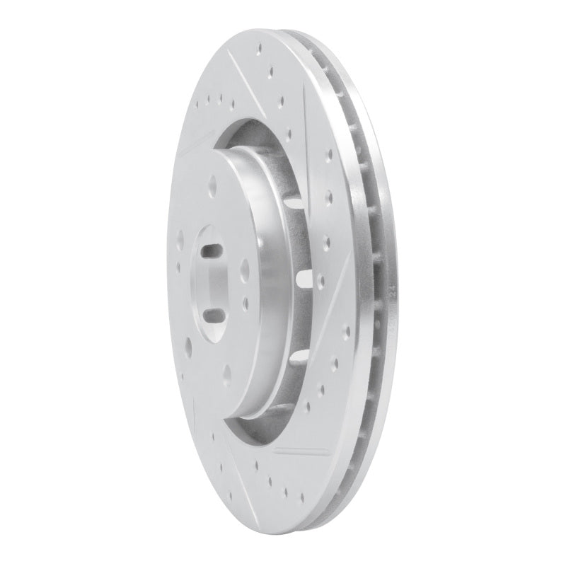 R1 05-22 Mitsubishi Outlander PHEV Front Right Drilled & Slotted Silver Brake Rotor