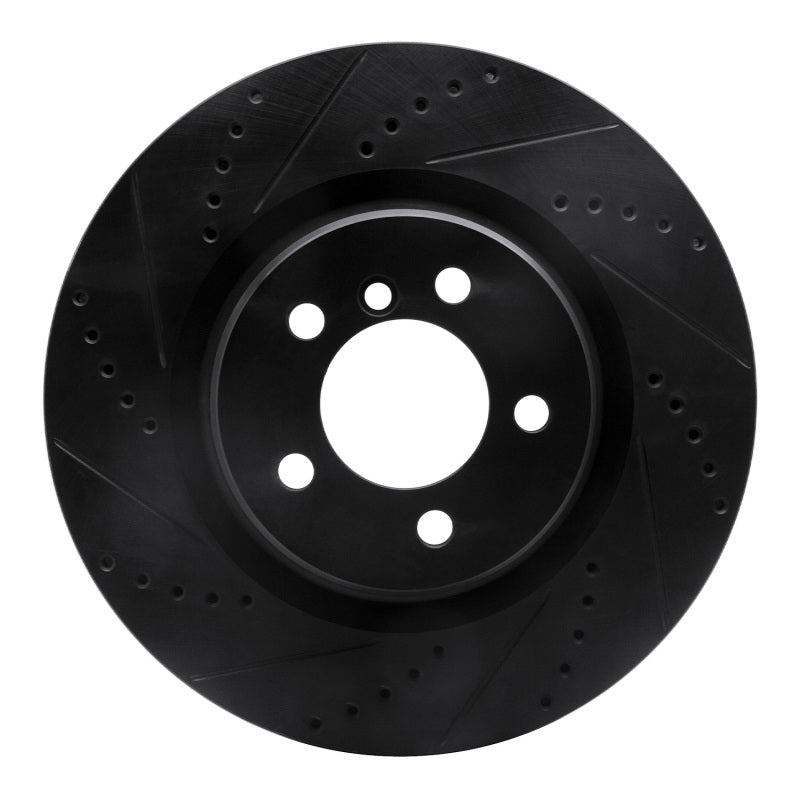 R1 06-12 Land Rover Range Rover Front Left Drilled & Slotted Black Brake Rotor