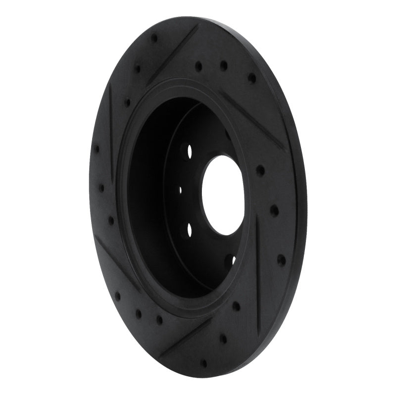R1 16-23 Chevrolet Cruze Rear Right Drilled & Slotted Black Brake Rotor
