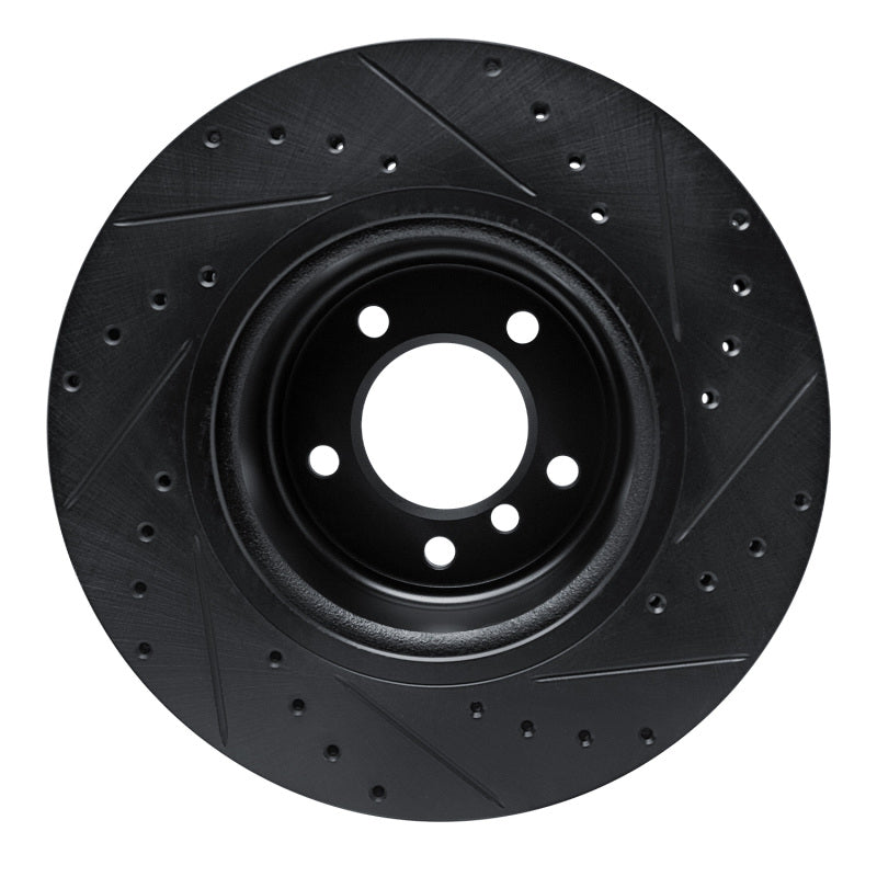 R1 09-16 BMW Z4 Front Left Drilled & Slotted Black Brake Rotor