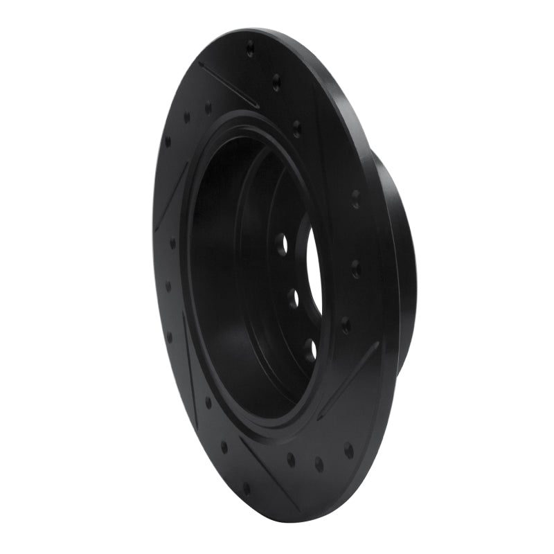 R1 91-99 BMW 325IS Rear Left Drilled & Slotted Black Brake Rotor