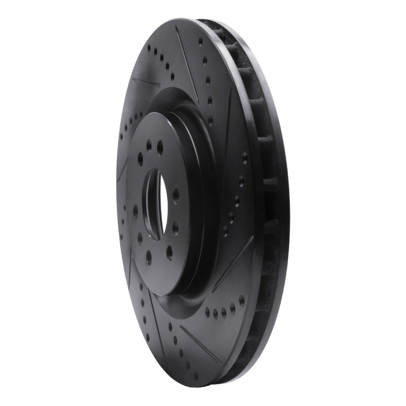 R1 04-11 Cadillac CTS Front Right Drilled & Slotted Black Brake Rotor