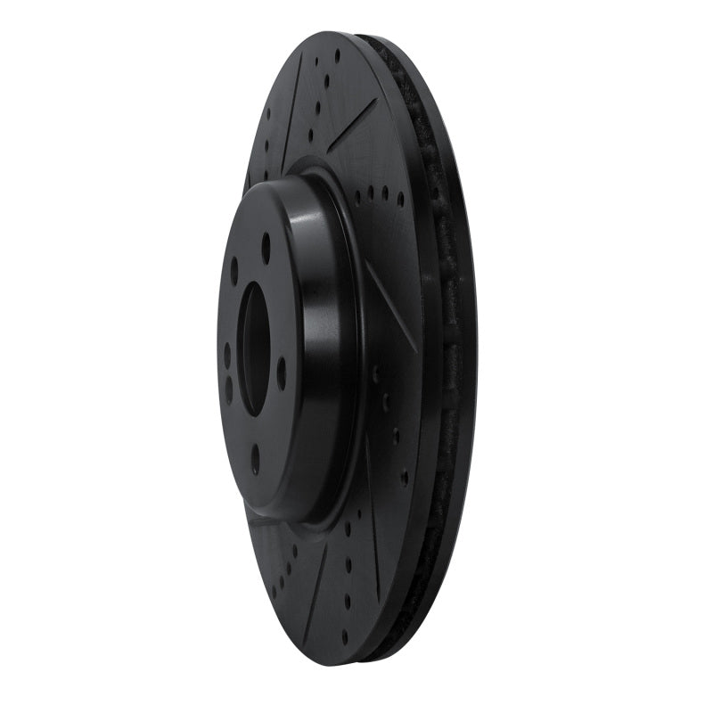 R1 16-23 Mercedes-Benz GLC250 (South America) Rear Left Drilled & Slotted Black Brake Rotor