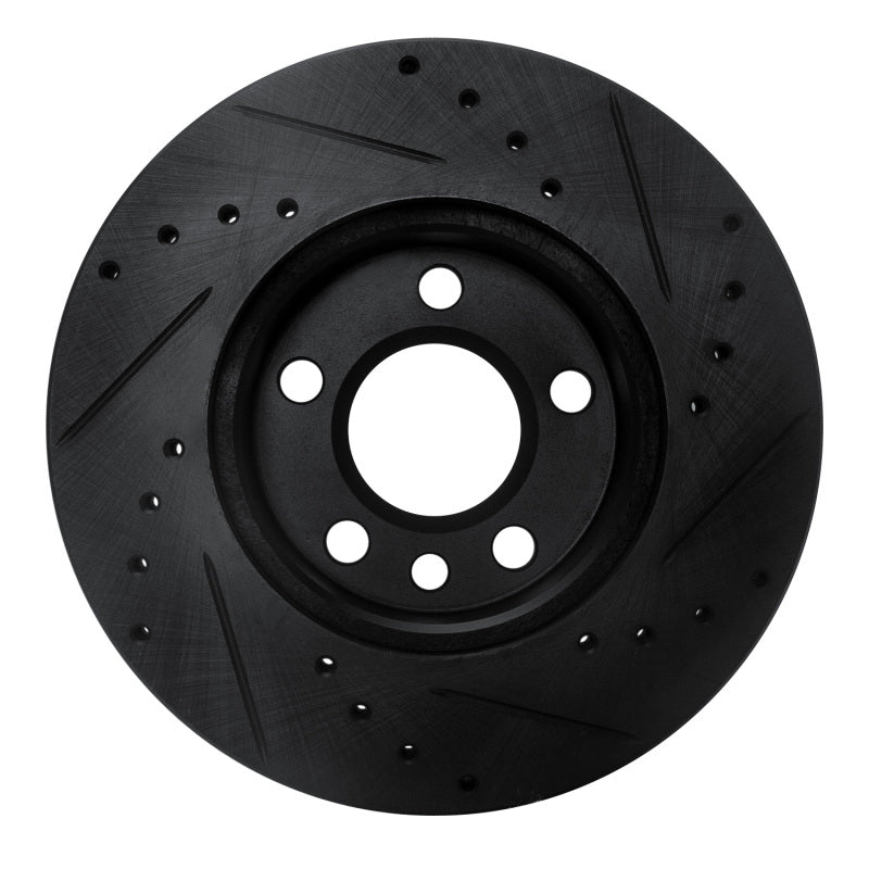 R1 92-95 Volkswagen EuroVan Front Left Drilled & Slotted Black Brake Rotor