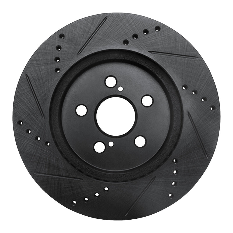 R1 19-25 Toyota Corolla (Mexico) Front Right Drilled & Slotted Black Brake Rotor