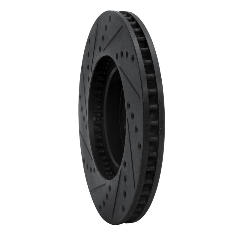 R1 00-10 Pontiac Vibe Front Right Drilled & Slotted Black Brake Rotor