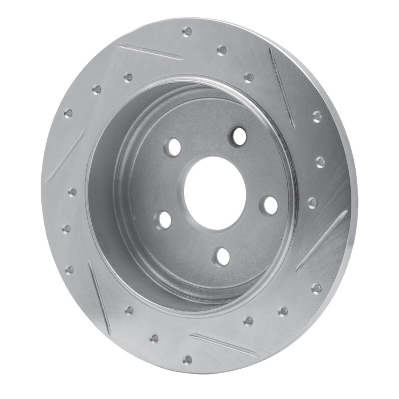 R1 88-95 Chrysler Daytona Rear Left Drilled & Slotted Silver Brake Rotor