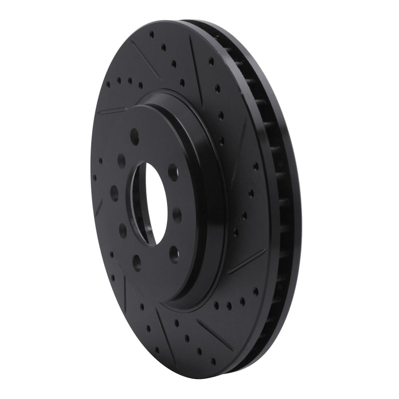 R1 06-16 Buick Lucerne Front Right Drilled & Slotted Black Brake Rotor