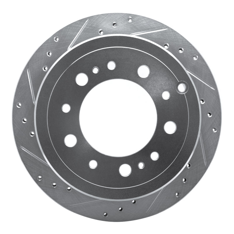 R1 98-07 Lexus LX470 Rear Left Drilled & Slotted Silver Brake Rotor