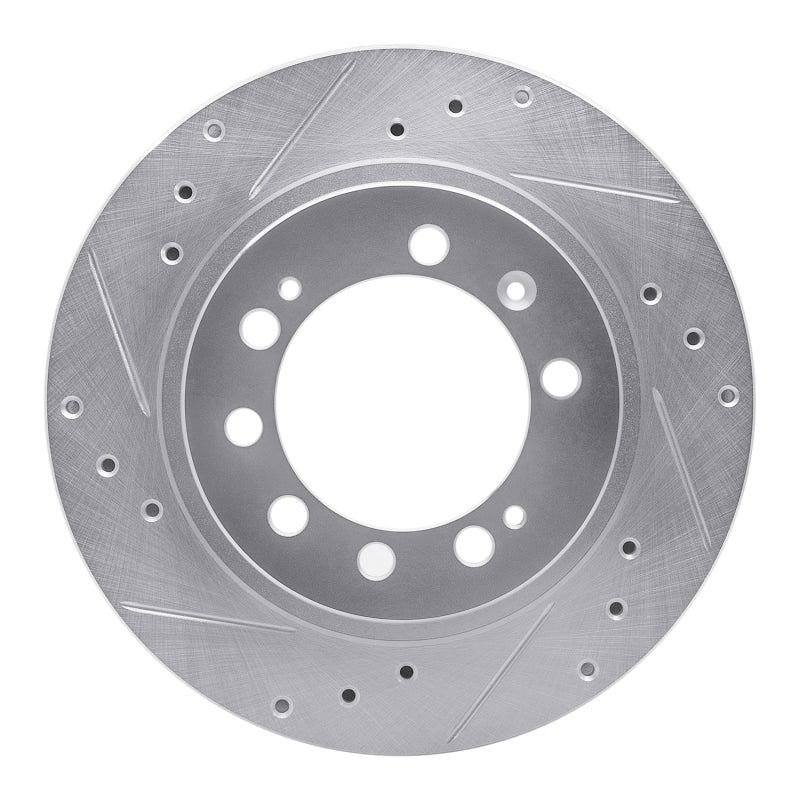 R1 83-89 Chrysler Conquest Rear Left Drilled & Slotted Silver Brake Rotor