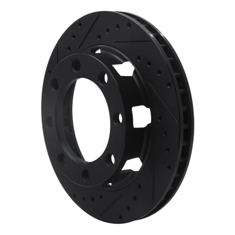 R1 75-93 Dodge W250 Front Left Drilled & Slotted Black Brake Rotor
